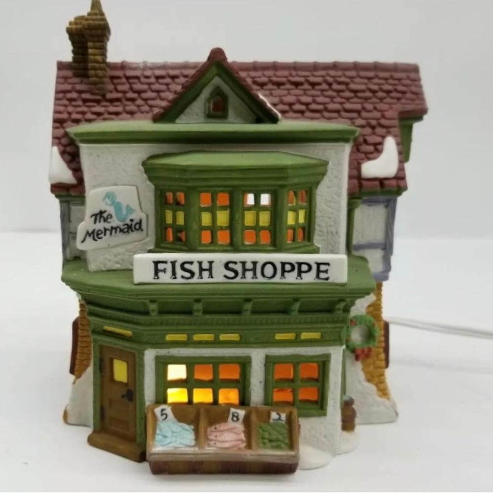 Department 56 Dickens’ Village Series Heritage Collection, The Mermaid Fish Shop